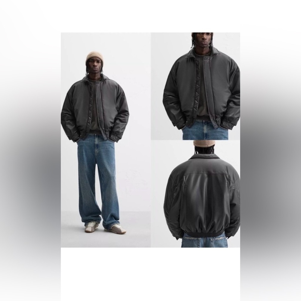 Zara Black Bomber Jacket